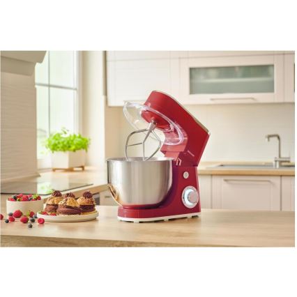 Sencor - Robot de cuisine avec bol en acier inoxydable 1300 W/230 V, rouge