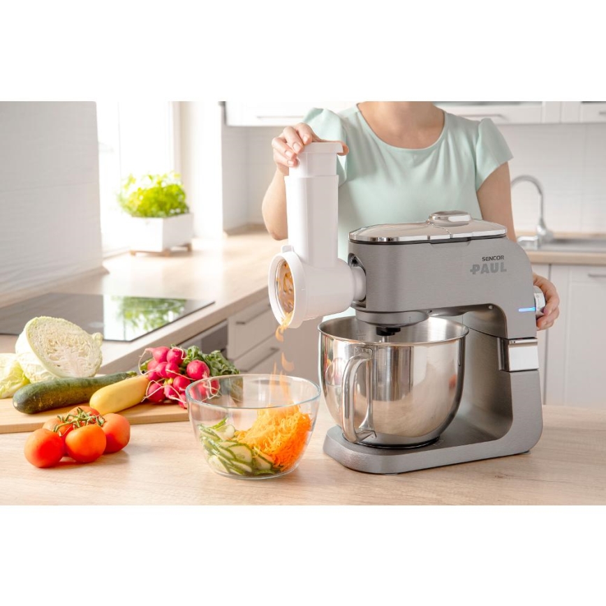 Sencor - Robot de cuisine avec bol en acier inoxydable 1700W/230V chrome mat