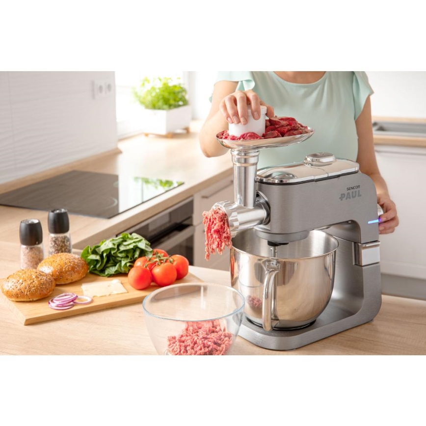 Sencor - Robot de cuisine avec bol en acier inoxydable 1700W/230V chrome mat