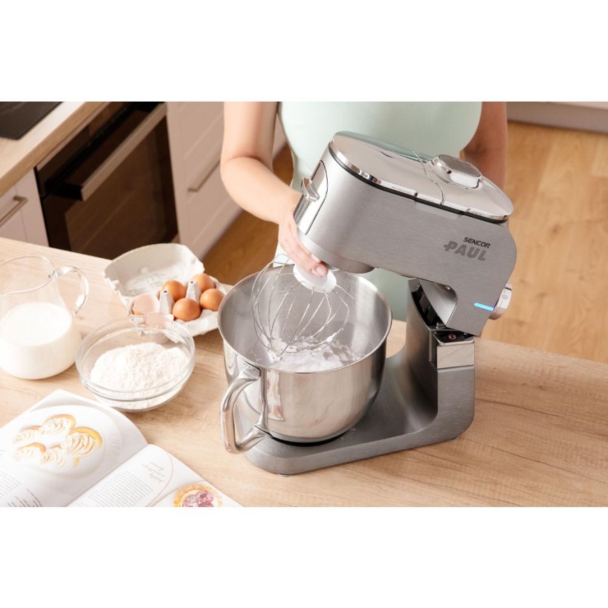 Sencor - Robot de cuisine avec bol en acier inoxydable 1700W/230V chrome mat