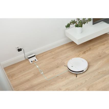Sencor - Robotstofzuiger met dweilfunctie 2-in-1 18W/1500 mAh wit + afstandsbediening