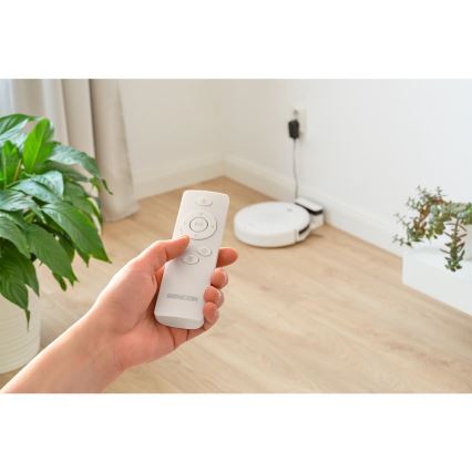 Sencor - Robotstofzuiger met dweilfunctie 2-in-1 18W/1500 mAh wit + afstandsbediening