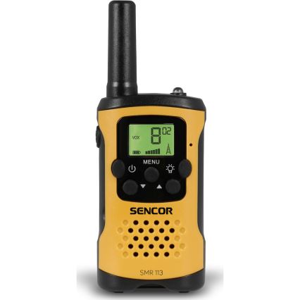 Sencor - SET 2x Talkie-walkie 3xAAA portée 5 km jaune/noir