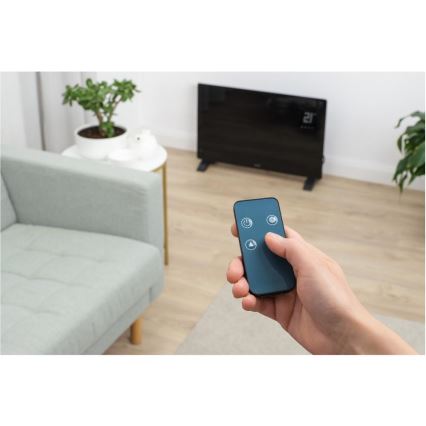 Sencor - Slimme elektrische directe kachel/convectorkachel 2000W/230V IP24 Wi-Fi zwart + afstandsbediening