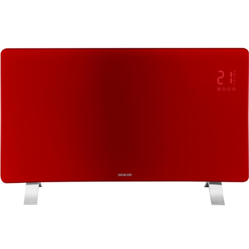 Sencor - Slimme elektrische convectorkachel/ruimteverwarmer 1200/2400W/230V IP24 Wi-Fi rood