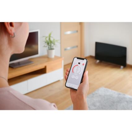 Sencor - Slimme elektrische directe kachel/convectorkachel 1200/2400W/230V IP24 Wi-Fi zwart