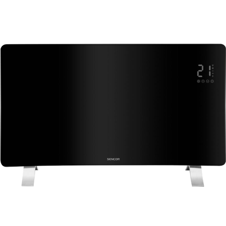 Sencor - Slimme elektrische directe kachel/convectorkachel 1200/2400W/230V IP24 Wi-Fi zwart