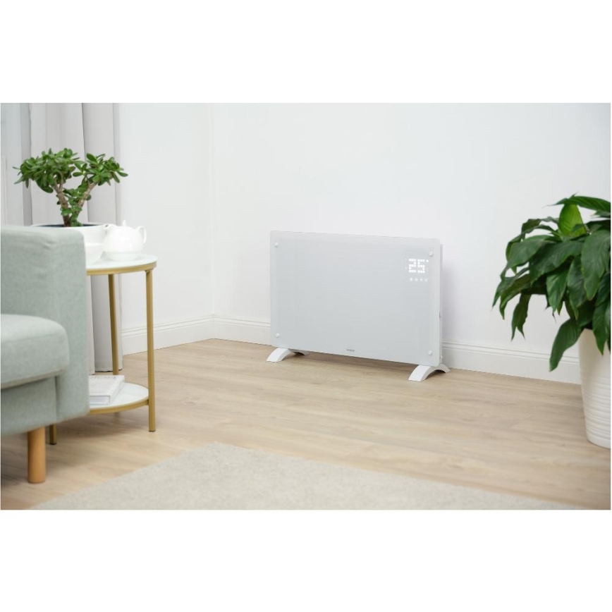 Sencor - Slimme elektrische convectorkachel 2000 W/230 V IP24 Wi-Fi wit + afstandsbediening