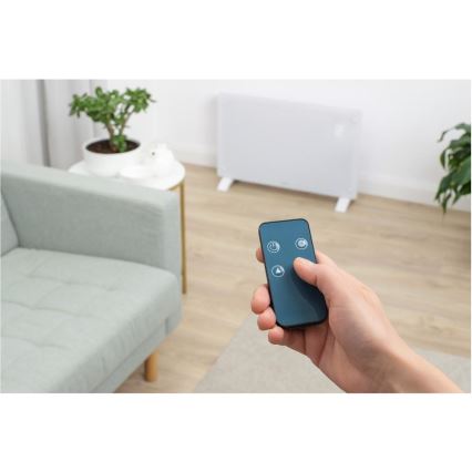 Sencor - Slimme elektrische convectorkachel 2000 W/230 V IP24 Wi-Fi wit + afstandsbediening