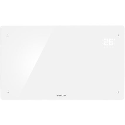 Sencor - Slimme elektrische convectorkachel 2000 W/230 V IP24 Wi-Fi wit + afstandsbediening