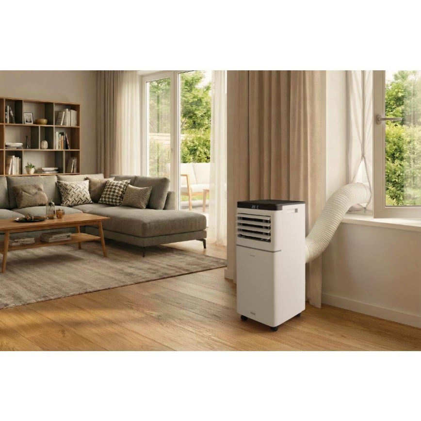 Sencor - Slimme mobiele airconditioner 3-in-1 inclusief complete accessoires 1020W/230V 10000 BTU Wi-Fi wit + afstandsbediening