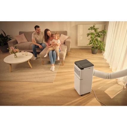 Sencor - Slimme mobiele airconditioner 3-in-1 inclusief complete accessoires 1020W/230V 10000 BTU Wi-Fi wit + afstandsbediening