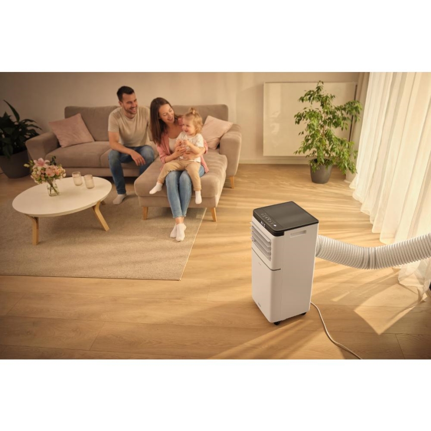 Sencor - Slimme mobiele airconditioner 3-in-1 inclusief complete accessoires 1020W/230V 10000 BTU Wi-Fi wit + afstandsbediening