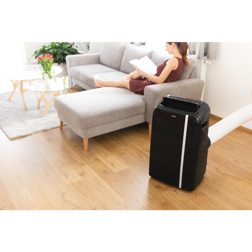 Sencor - Slimme mobiele airco 3in1 inclusief complete accessoires 1450W/230V 12000 BTU Wi-Fi zwart + afstandsbediening