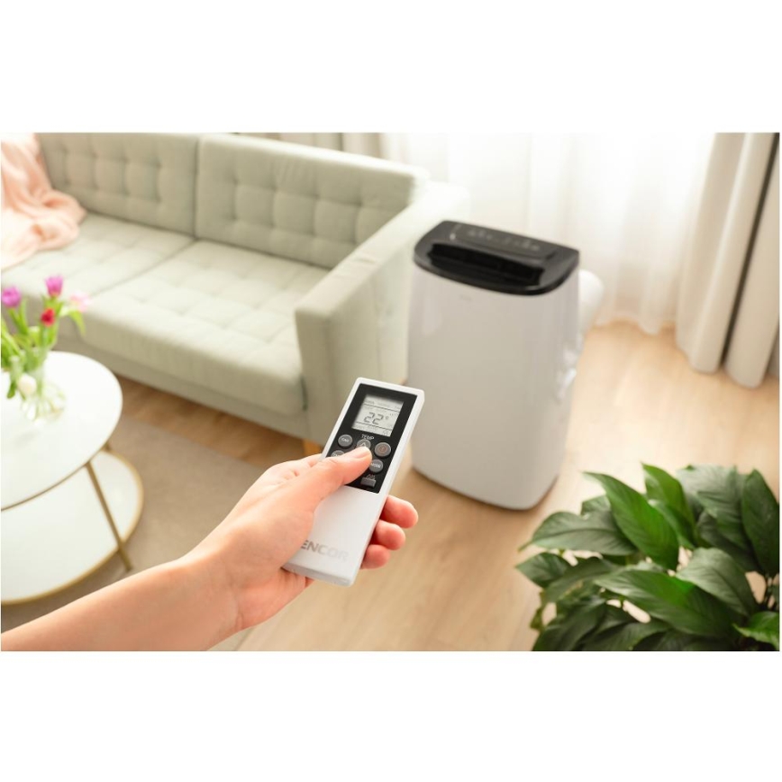 Sencor - Slimme mobiele airconditioner 4-in-1, inclusief complete accessoires, 1700W/230V 12000 BTU Wi-Fi wit + afstandsbediening