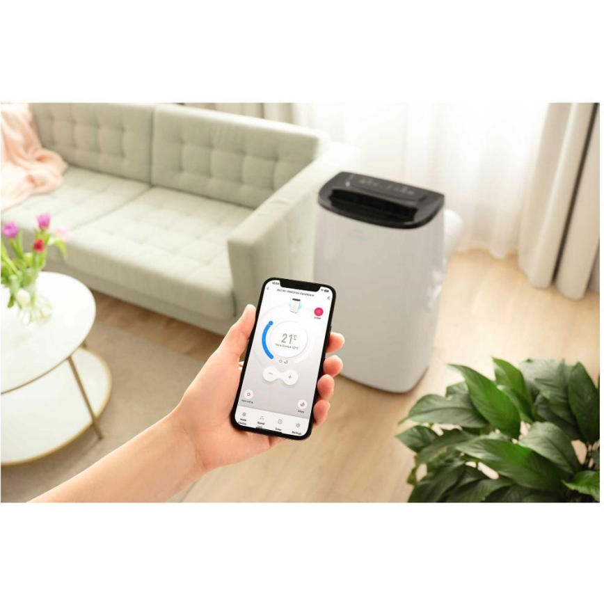 Sencor - Slimme mobiele airconditioner 4-in-1 inclusief complete accessoires 1750W/230V 18000 BTU Wi-Fi wit + afstandsbediening