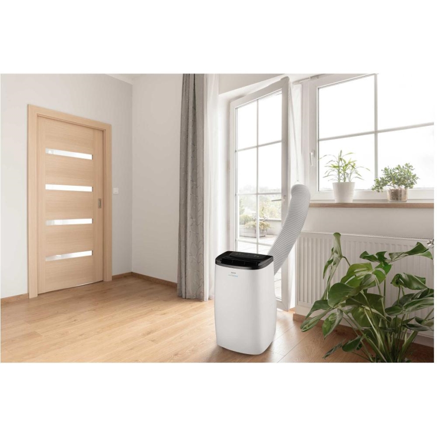 Sencor - Slimme mobiele airconditioner 4-in-1 inclusief complete accessoires 1750W/230V 18000 BTU Wi-Fi wit + afstandsbediening