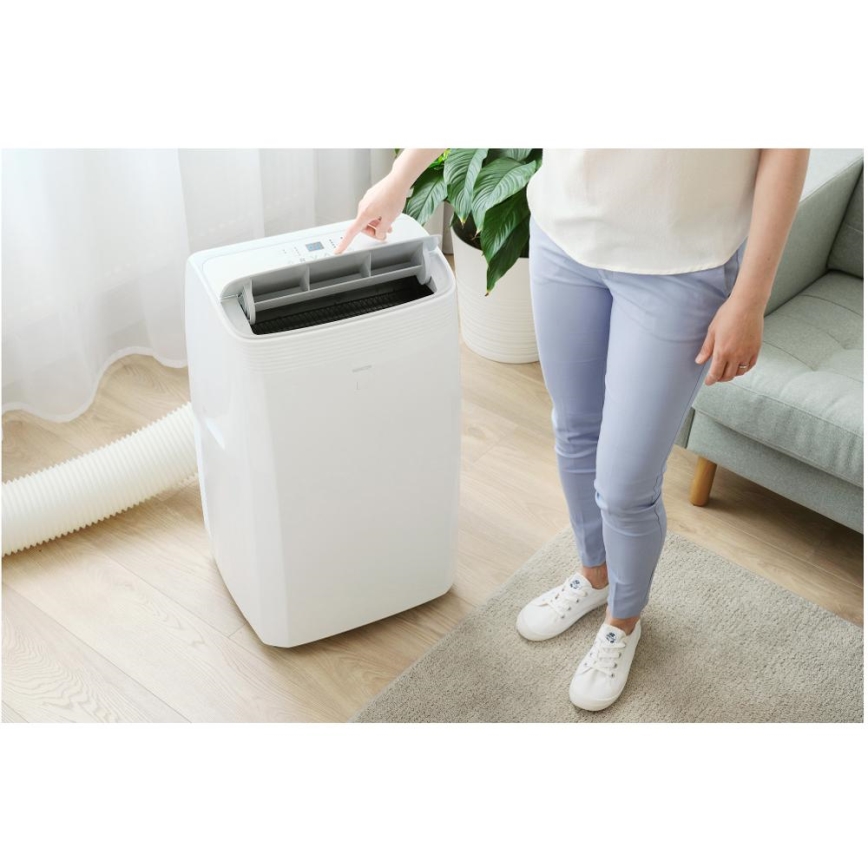Sencor - Slimme mobiele airconditioner 5-in-1 inclusief complete accessoires 733W/230V 9000 BTU Wi-Fi wit + afstandsbediening