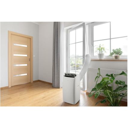 Sencor - Slimme mobiele airconditioner 5-in-1 inclusief complete accessoires 733W/230V 9000 BTU Wi-Fi wit + afstandsbediening