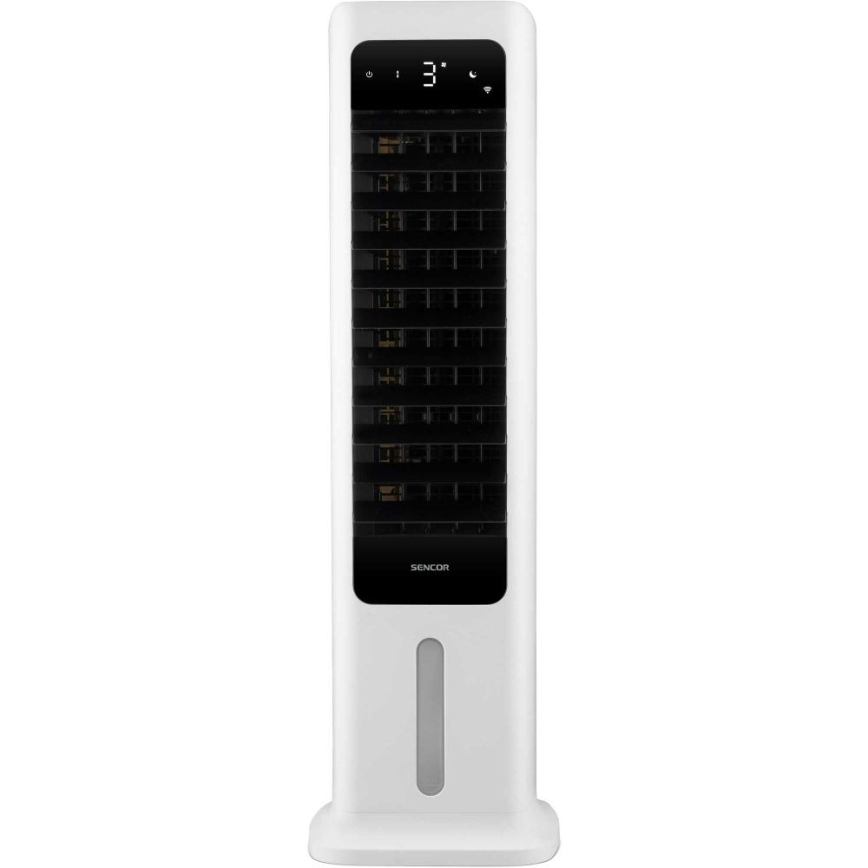Sencor - Slimme mobiele luchtkoeler 60W/230V Wi-Fi wit + afstandsbediening
