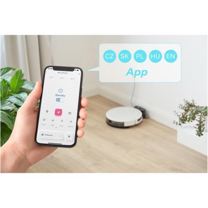 Sencor - Slimme robotstofzuiger met dweilfunctie 2-in-1 28W/2600 mAh Wi-Fi wit + afstandsbediening