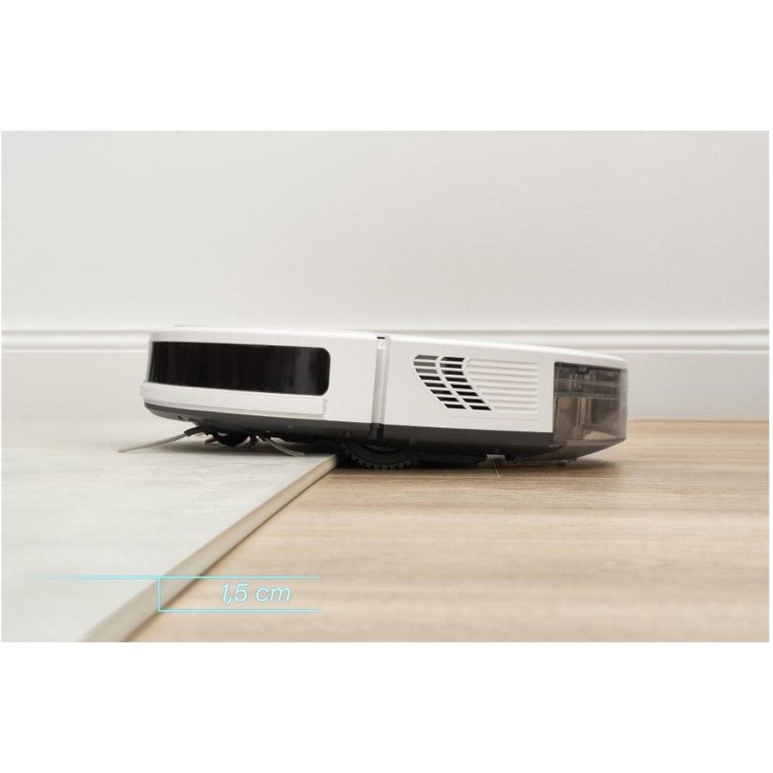 Sencor - Slimme robotstofzuiger met dweilfunctie 2-in-1 28W/2600 mAh Wi-Fi wit + afstandsbediening