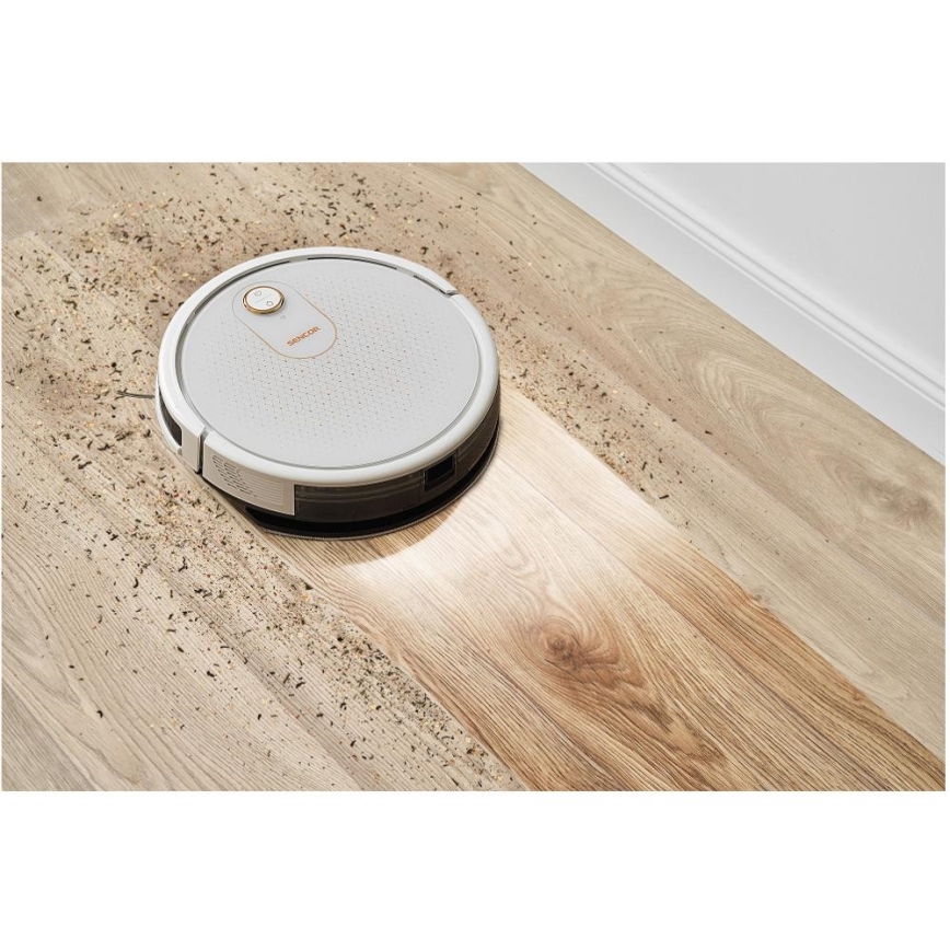 Sencor - Slimme robotstofzuiger met een dweil 2in1 28W/2600 mAh Wi-Fi wit + afstandsbediening