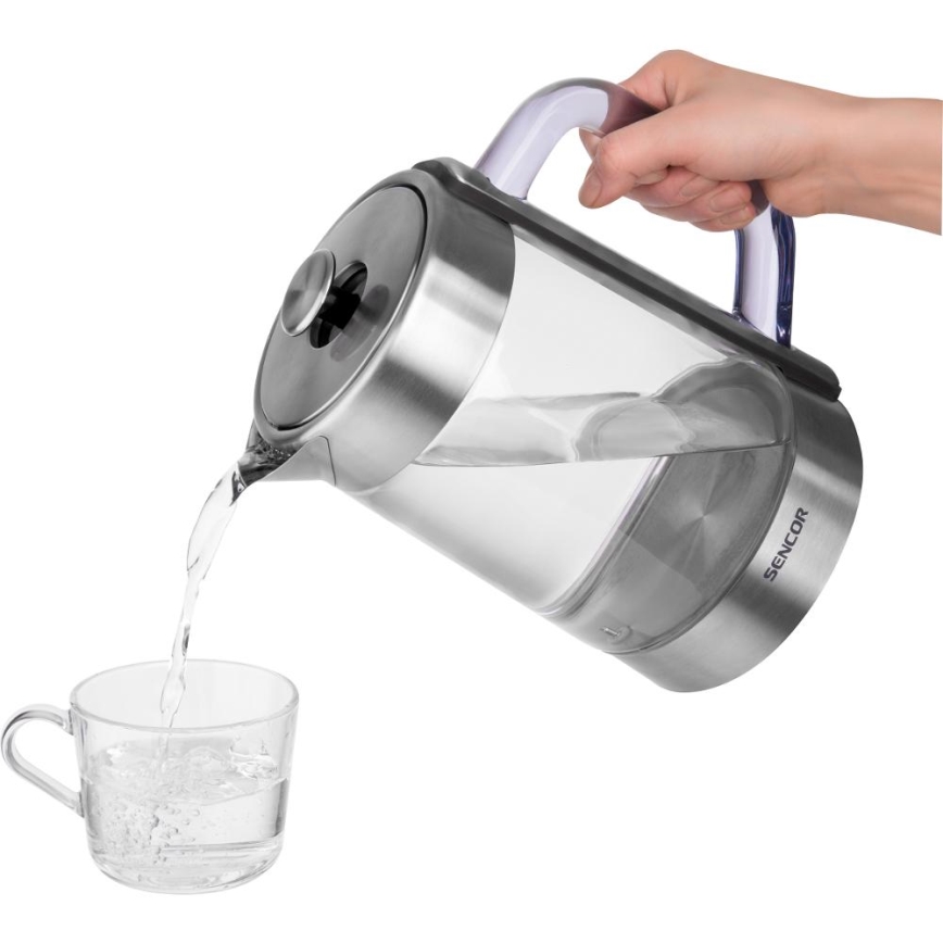 Sencor - Snelle waterkoker met temperatuurregeling 1,5 l 1500W/230V RVS