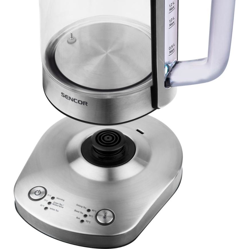 Sencor - Snelle waterkoker met temperatuurregeling 1,5 l 1500W/230V RVS