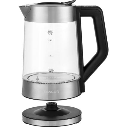 Sencor - Snelle waterkoker met temperatuurregeling 1,7 l 2200W/230V mat chroom/zwart
