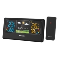Sencor - Station météo avec écran LCD couleur 3xAAA + 2xAA noire