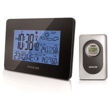 Sencor - Station météo avec LCD écran couleur et alarme 3xAA noire