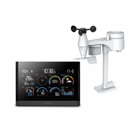 Sencor - Station météo professionnelle avec écran couleur LCD et réveil 5V/3xAAA + 3xAA