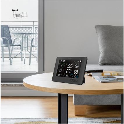 Sencor - Station météo professionnelle avec écran LCD couleur et réveil 5V/1xCR2032 + 3xAA Wi-Fi