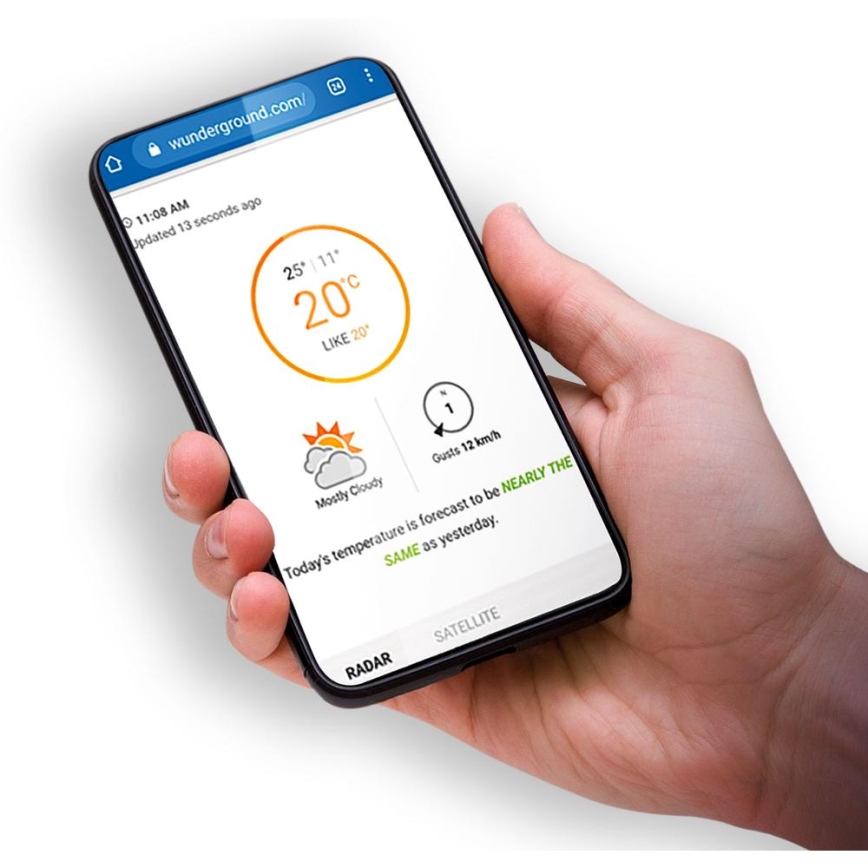 Sencor - Station météo professionnelle avec écran LCD couleur et réveil 5V/1xCR2032 + 3xAA Wi-Fi