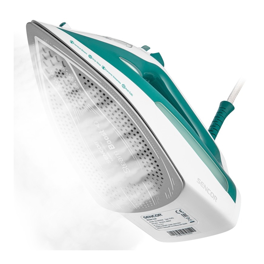 Sencor - Stoom Strijkijzer 2600W/230V turkoois/wit