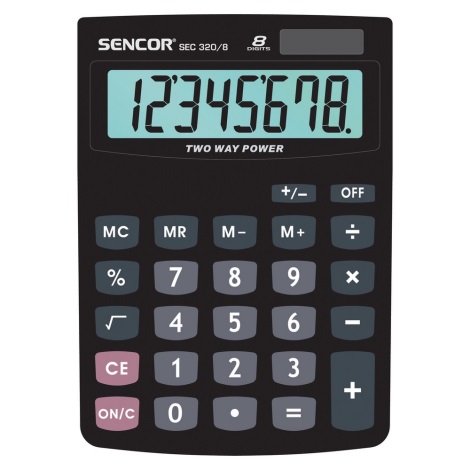 Sencor - Tafel Rekenmachine 1xLR1130 zwart