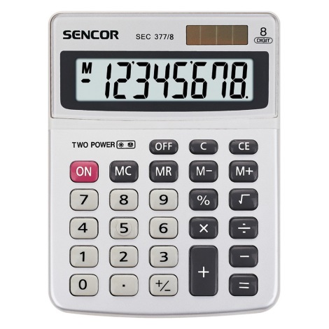 Sencor - Tafel Rekenmachine 1xLR41 zilver