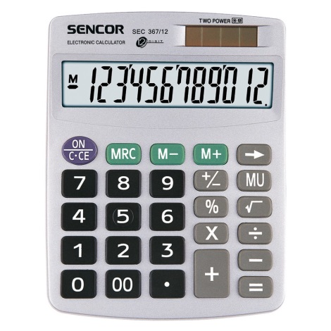 Sencor - Tafel Rekenmachine 1xLR44 zilver