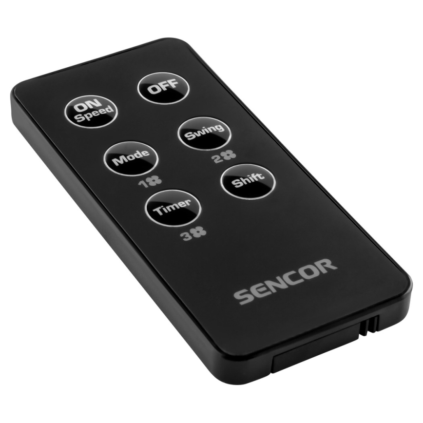 Sencor - UltraThin staande ventilator 90W/230V zwart + afstandsbediening