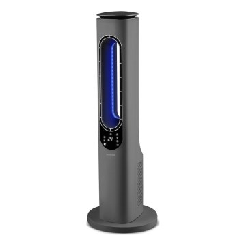 Sencor - Ventilateur colonne sans pales avec élément chauffant en céramique 1200/2000W/230V anthracite + télécommande