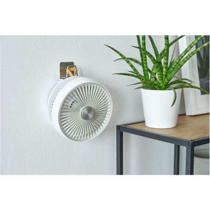 Sencor - Ventilateur de table rechargeable 5W/5V 4000 mAh blanc