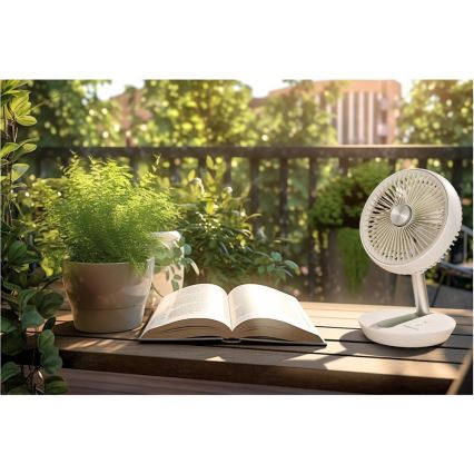 Sencor - Ventilateur de table rechargeable 5W/5V 4000 mAh blanc
