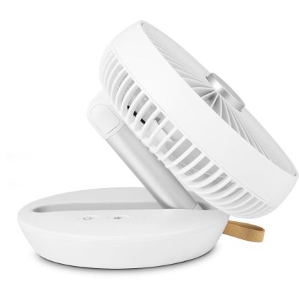 Sencor - Ventilateur de table rechargeable 5W/5V 4000 mAh blanc