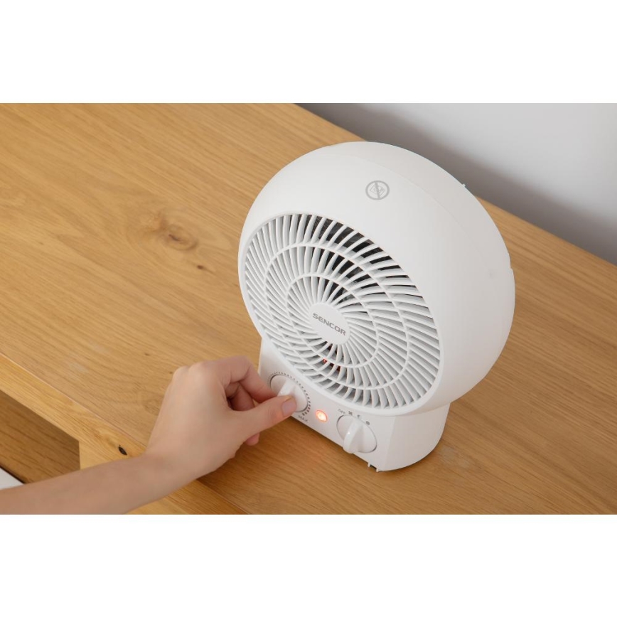 Sencor - Ventilateur soufflant chauffant 1200/2000 W/230 V blanc