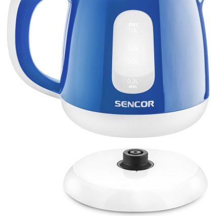 Sencor - Waterkoker 1 l 1100W/230V blauw