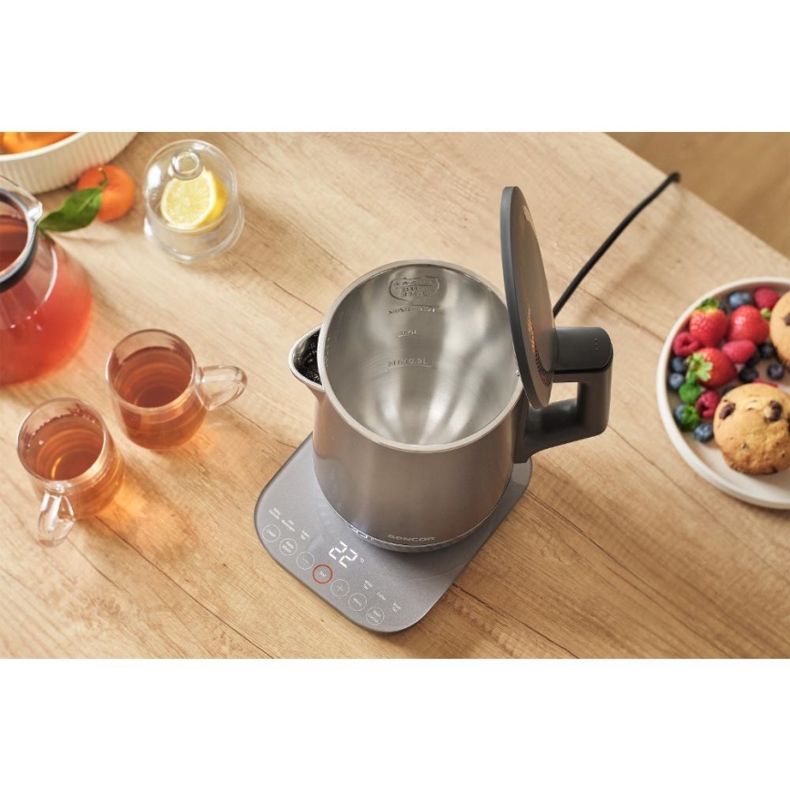 Sencor - Waterkoker met temperatuurregeling 1,7 l, 1800 W/230 V, RVS