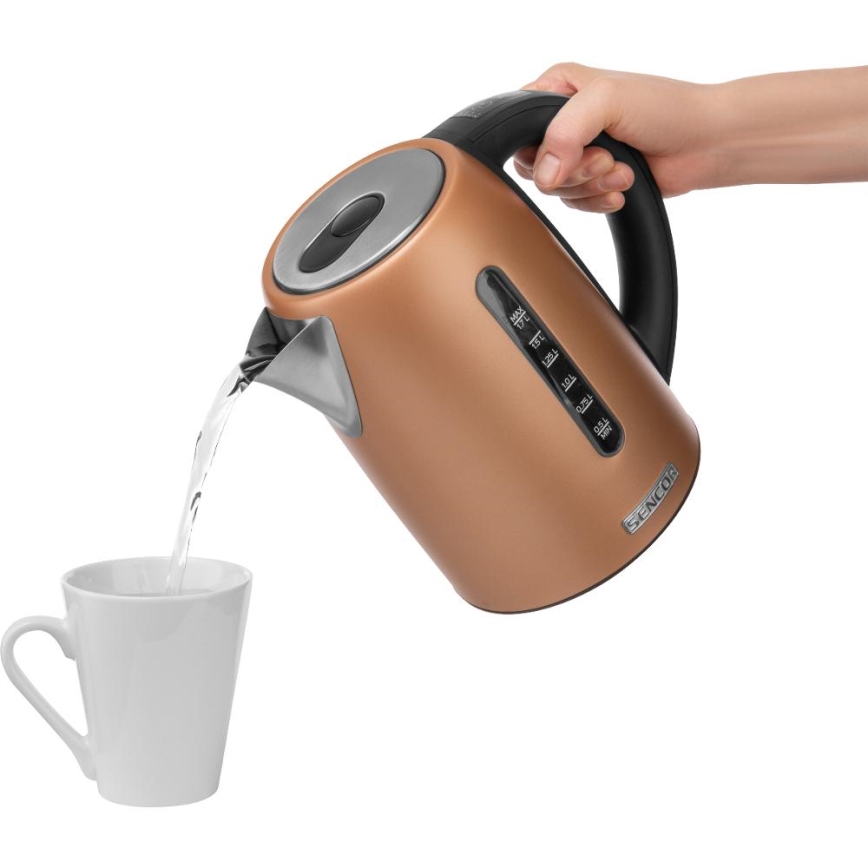 Sencor - Waterkoker met temperatuurregeling 1,7 l 2150W/230V koperkleurig