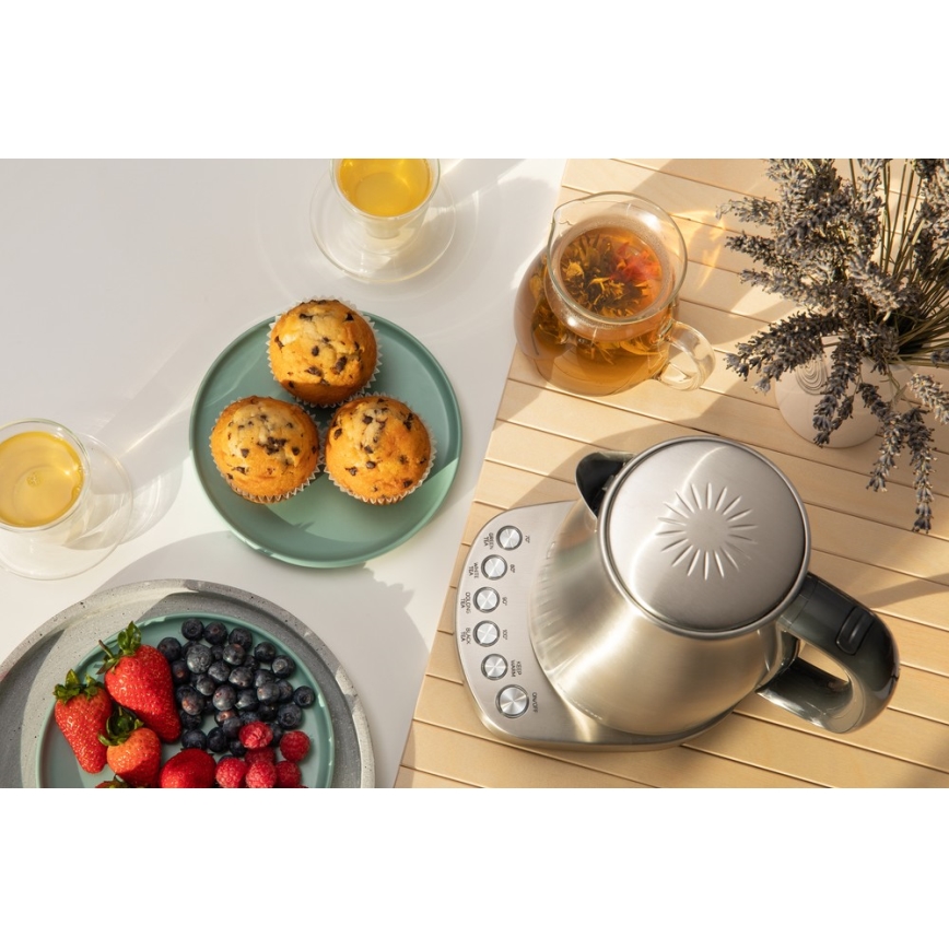 Sencor - Waterkoker met Thermoregulatie 1,7 l 2200W/230V roestvrij staal