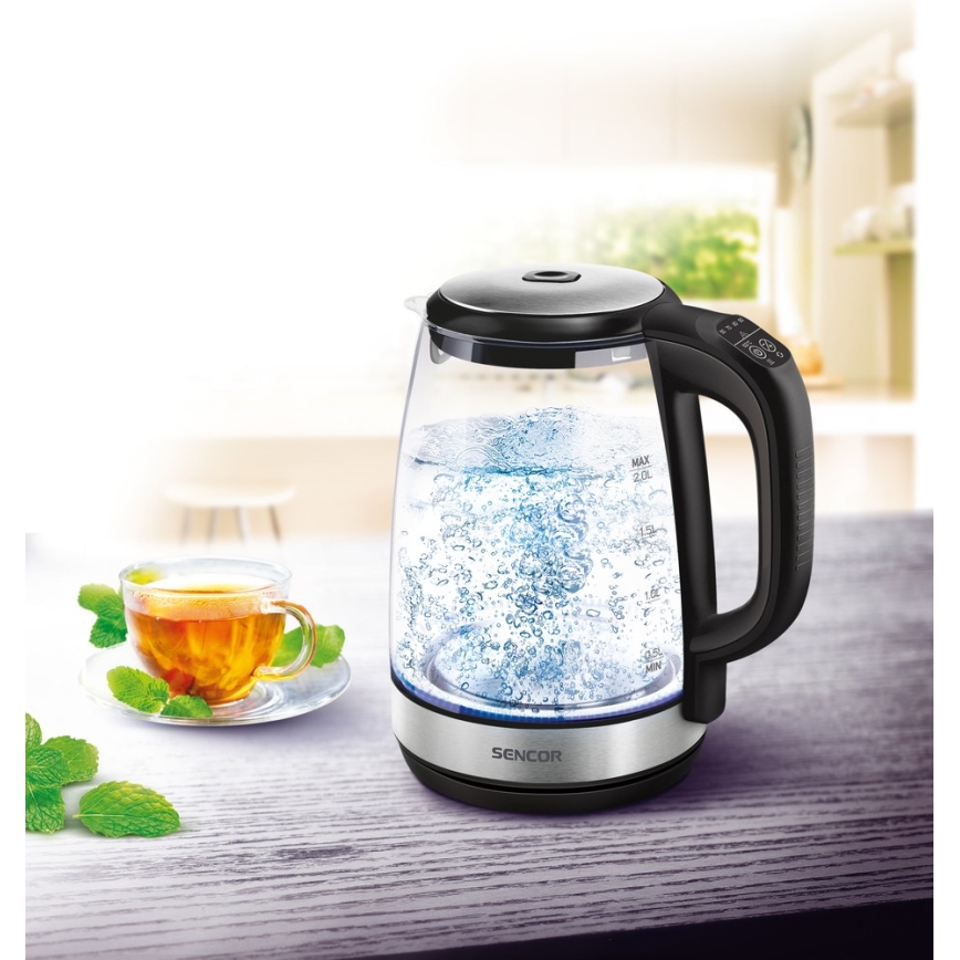Sencor - Waterkoker met Thermoregulatie en LED Achtergrondverlichting 2 l 2200W/230V